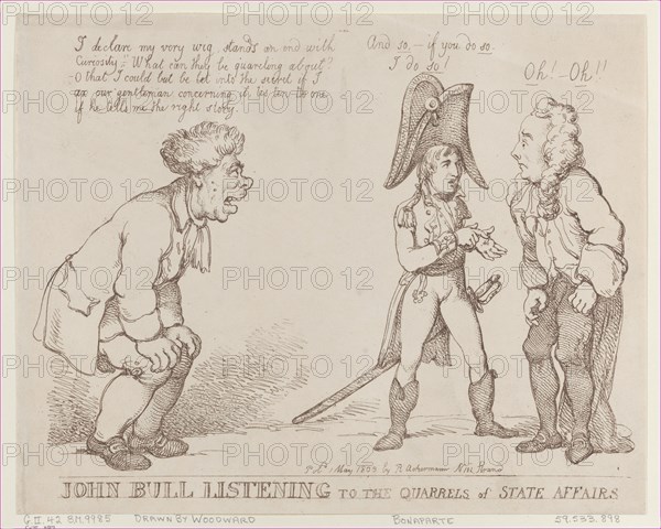 John Bull Listening to the Quarrels of State Affairs