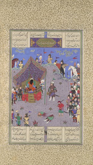 Rustam Brings the Div King to Kai Kavus for Execution