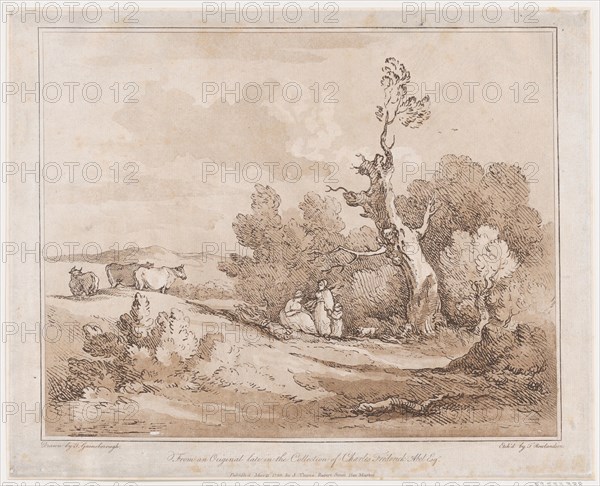 Landscape with Figures Collecting Wood Beneath Gnarled Trees