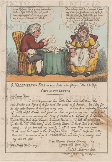 St. Valentine's Day or John Bull intercepting a Letter to his Wife