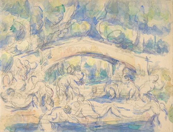 Bathers Under a Bridge (recto); Study after Houdon's Ecorché (verso)