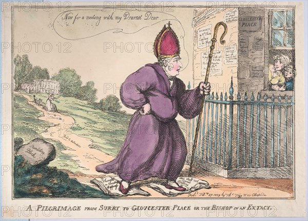 A Pilgrimage from Surry to Gloucester Place or the Bishop in an Extacy