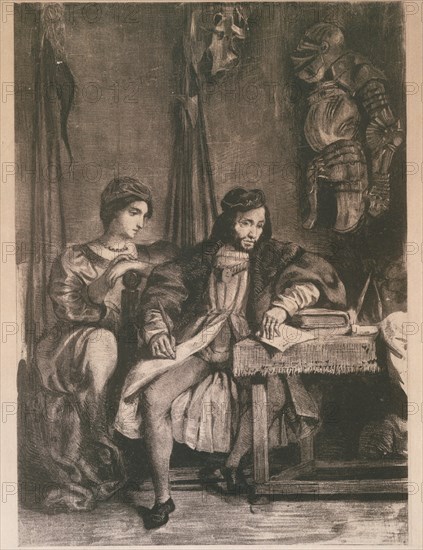 Scene from Goethe's 'Götz' (Götz von Berlichingen Writing his Memoirs)