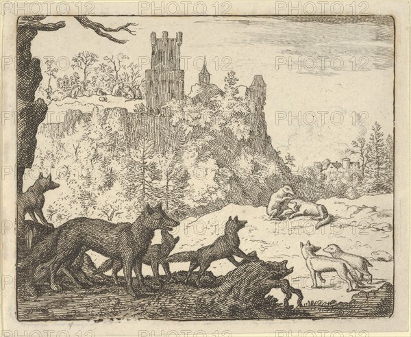 Renard Leaves with the badger. From Hendrick van Alcmar's Renard The Fox