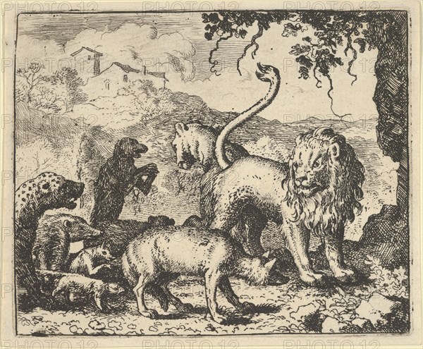 Renard is Accused by the Wolf and Several Animals. From Hendrick van Alcmar's Renard The Fox