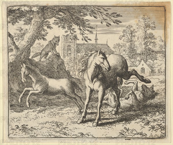 Renard Goes with the Badger to Court to Appease the Lion's Anger. From Hendrick van Alcmar's Renard The Fox