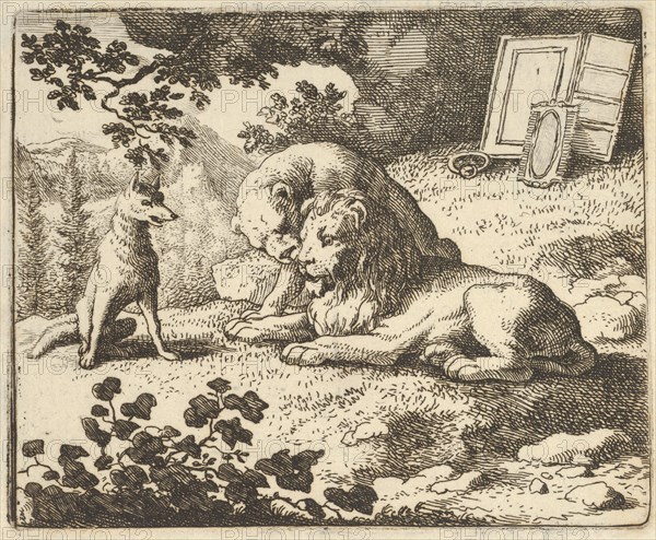 Renard Lies that he Gave the Ram Various Precious Objects that Were Meant for the Lion and Lioness. From Hendrick van Alcmar's Renard The Fox