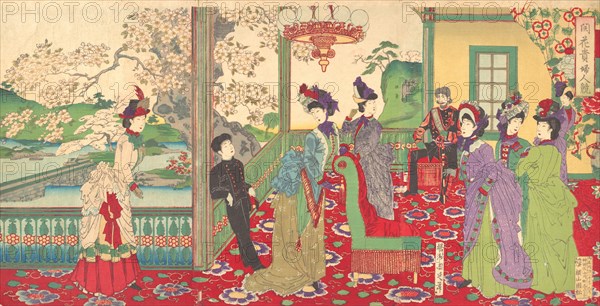 A Contest of Elegant Ladies among the Cherry Blossoms (Kaika kifujin kisoi), September 1887.