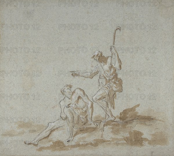 A Shepherd Addressing a Seated Male Nude., n.d..