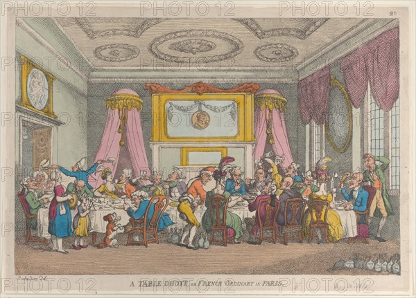 A Table D'Hote or French Ordinary in Paris, May 30, 1810.