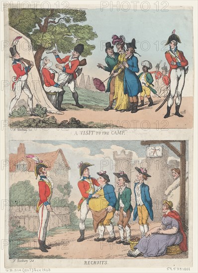 A Visit to the Camp, and Recruits, 1811 (?).