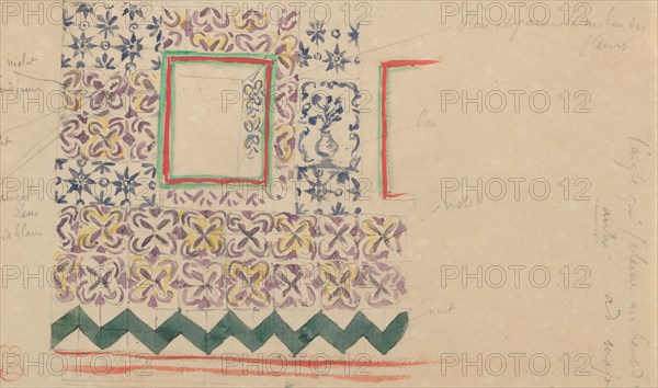 A Wall Decorated in Spanish Tiles, 1832.