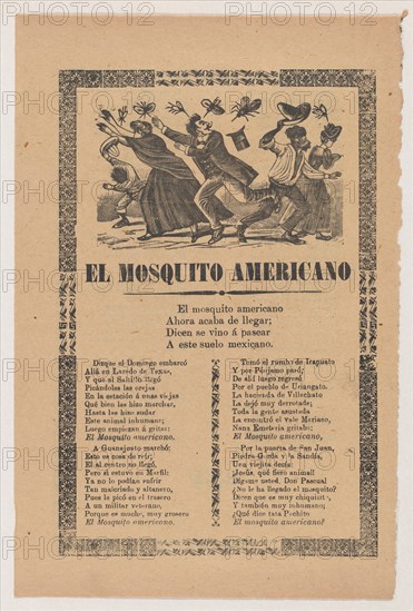Broadsheet relating to the American Mosquito with verse critical of U.S. imperialism, 1903.