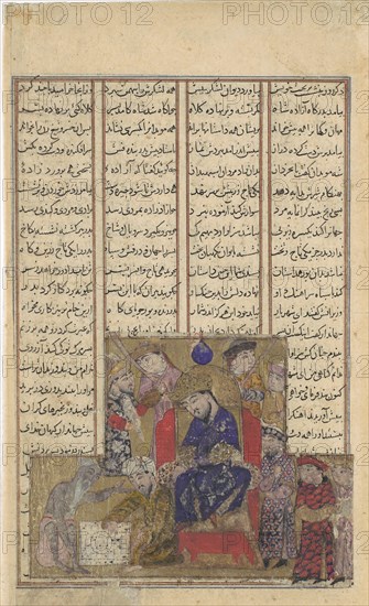 Buzurjmihr Masters the Game of Chess, Folio from a Shahnama (Book of Kings), ca. 1330-40.