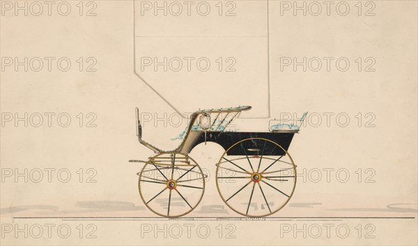 Design for 4 seat Phaeton, no top (unnumbered), 1850-70.