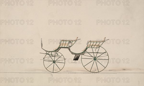 Design for 4 seat Phaeton, no top (unnumbered), 1850-70.