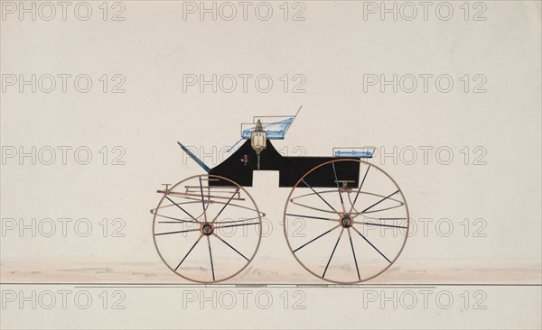 Design for 4 seat Phaeton, no top (unnumbered), 1850-70.