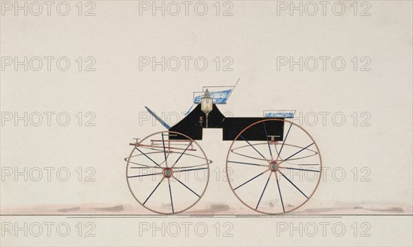 Design for 4 seat Phaeton, no top (unnumbered), 1850-70.