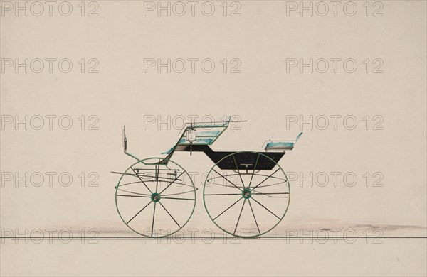 Design for 4 seat Phaeton, no top (unnumbered), 1850-70.