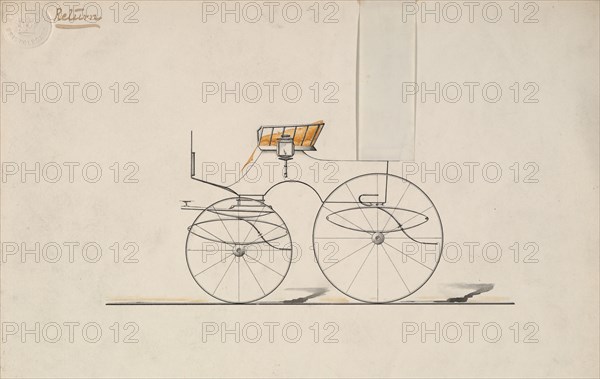 Design for 4 seat Phaeton, no top (unnumbered), 1850-70.