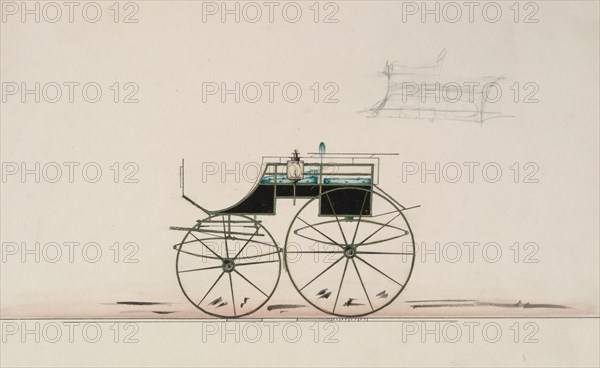 Design for 4 seat Phaeton, no top (unnumbered), 1850-70.