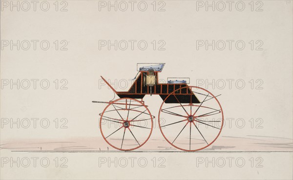 Design for 4 seat Phaeton, no top (unnumbered), 1850-70.