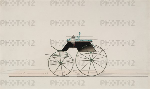 Design for 4 seat Phaeton, no top (unnumbered), 1850-70.