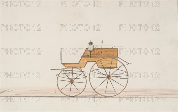 Design for 4 seat Phaeton, no top (unnumbered), 1850-70.