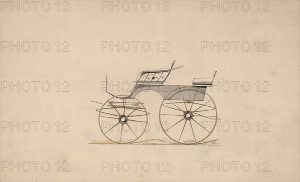 Design for 4 seat Phaeton, no top (unnumbered), 1850-70.