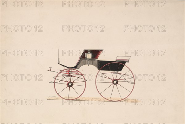 Design for 4 seat Phaeton, no top (unnumbered), 1850-70.