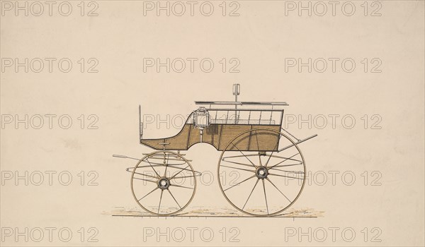 Design for 4 seat Phaeton, no top (unnumbered), 1850-70.