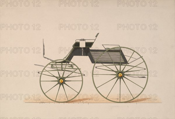 Design for 4 seat Phaeton, no top (unnumbered), 1850-70.