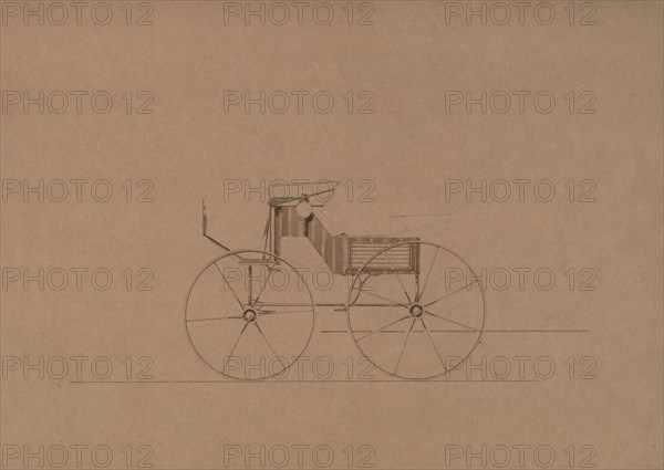 Design for 4 seat Phaeton, no top (unnumbered), 1850-70.