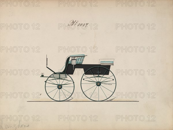 Design for 4 seat Phaeton, no top, no. 1057, 1850-70.