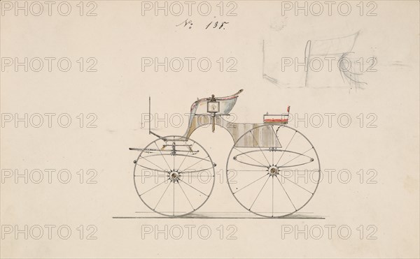 Design for 4 seat Phaeton, no top, no. 138, 1850-70.