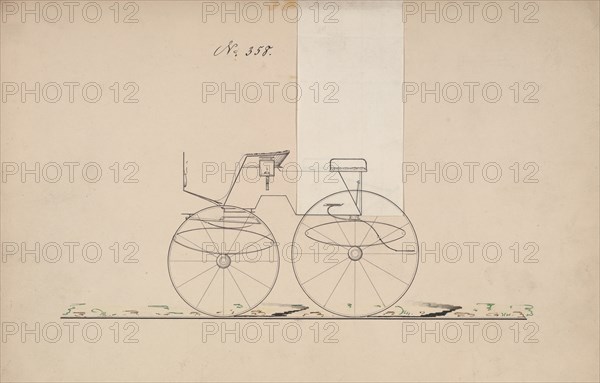 Design for 4 seat Phaeton, no top, no. 358, 1850-70.