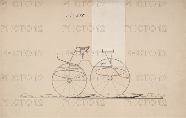 Design for 4 seat Phaeton, no top, no. 358, 1850-70.