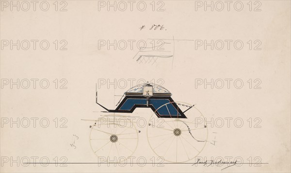 Design for 4 seat Phaeton, no top, no. 806, 1850-70.