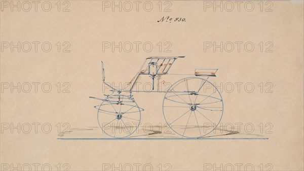 Design for 4 seat Phaeton, no top, no. 930, 1850-70.