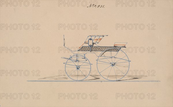 Design for 4 seat Phaeton, no top, no. 931, 1850-70.