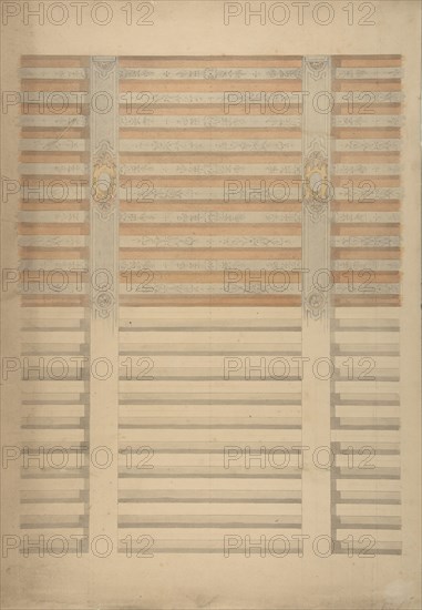 Design for a beamed ceiling in French Renaissance style, 1830-97.