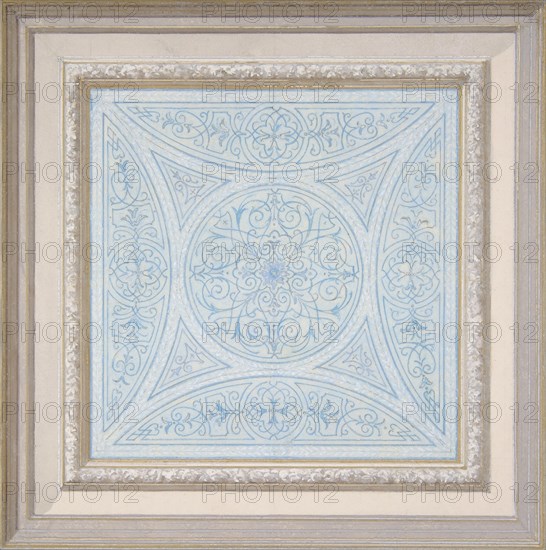 Design for a ceiling paianted in filagree patterns, 1830-97.