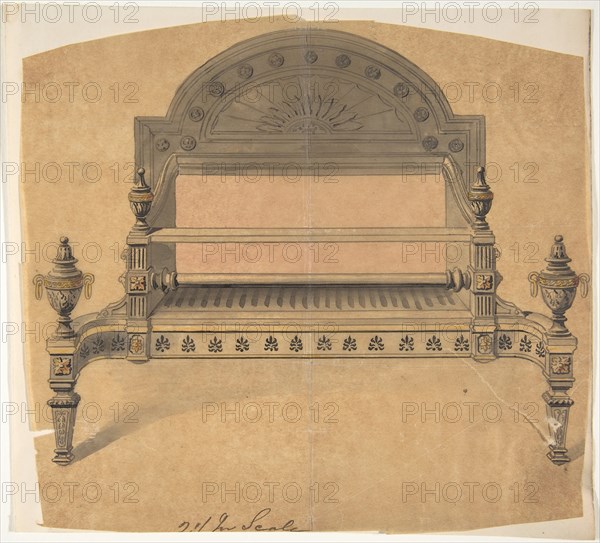 Design for a Fireplace Grate, 19th century.