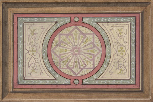 Design for a framed panel with painted decoration, 1830-97.