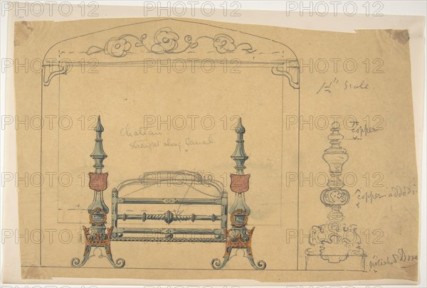 Design for a Grate and Surrounding Mantel, 19th century.