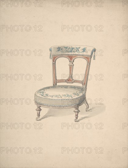 Design for a Low Chair on Casters, 1840-99.