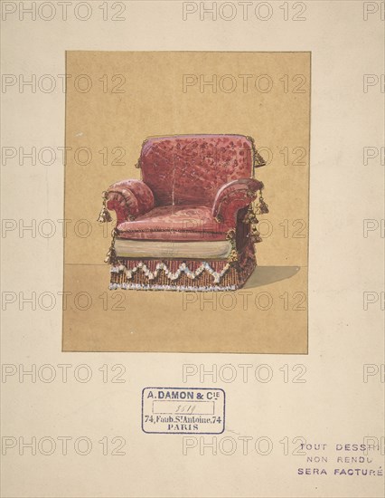 Design for an Armchair, 19th century.