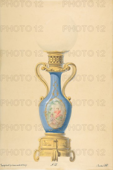 Design for an Oil Lamp, 19th century.