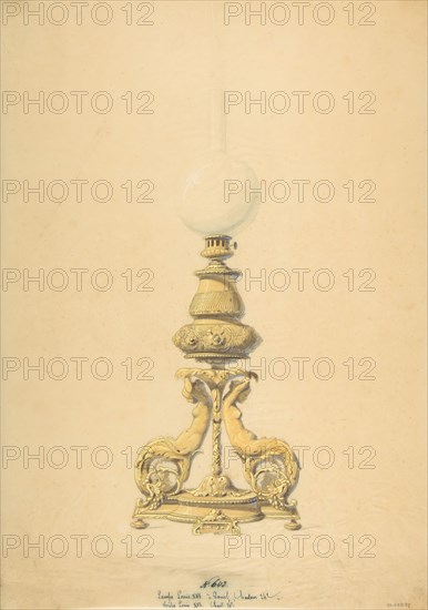 Design for an Oil Lamp, 19th century.