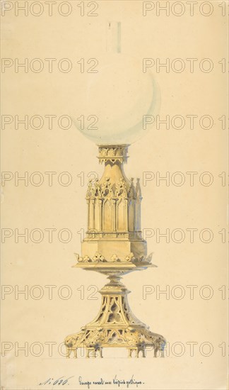 Design for an Oil Lamp, 19th century.